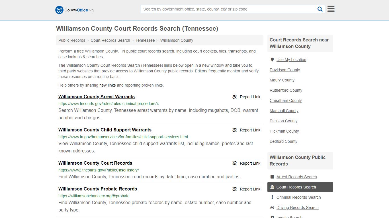 Court Records Search - Williamson County, TN (Adoptions ...