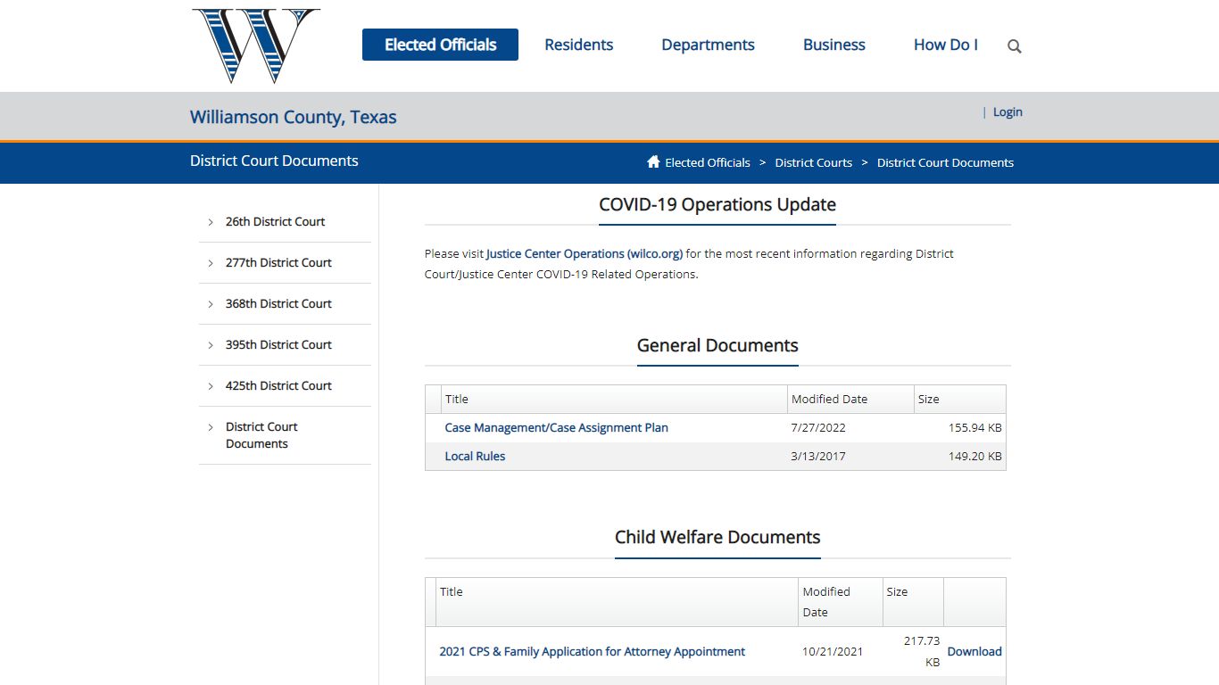 District Courts - Williamson County, Texas